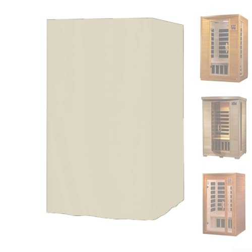 DAZZLEEX Wasserdichte Outdoor-Sauna-Abdeckung für 1–2 Personen Infrarot- oder Holzmodelle, strapazierfähiges Oxford mit PVC-Beschichtung, UV-beständig, wetterfest, winddichtes Design mit Schnallen und von DAZZLEEX