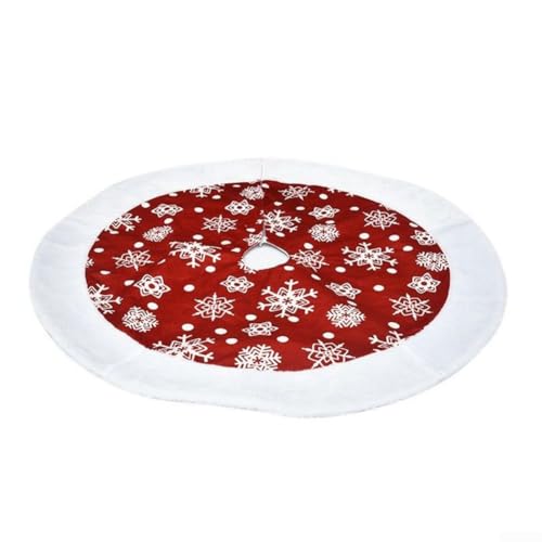 DAZZLEEX Weihnachtsbaumrock Weiß/Rot Schnee Plüsch Dekoration Festliche Ornamente, Weihnachtsbaum-Basisabdeckung Urlaub Party Home Dekoration 100 cm (rot) von DAZZLEEX