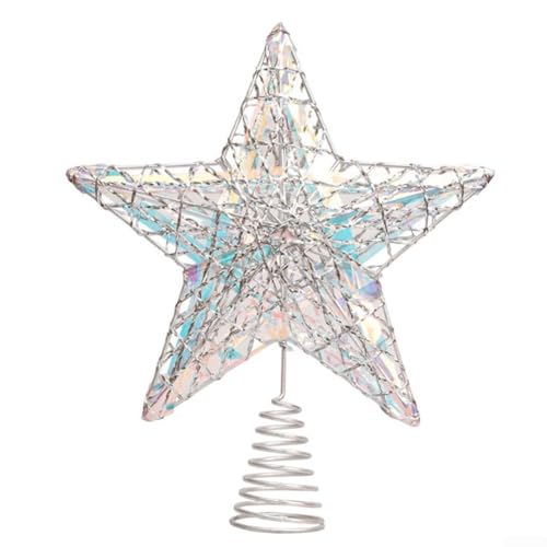 Dekorativer Eisenstern für Weihnachtsbaumspitze mit klassischem Design, geeignet für eine festliche Atmosphäre in jedem Raum (Silber) von DAZZLEEX