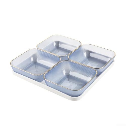 Elegantes Trockenfrüchte-Snack-Tablett, für Zuhause, mit stabilem und sicherem Design (blau) von DAZZLEEX
