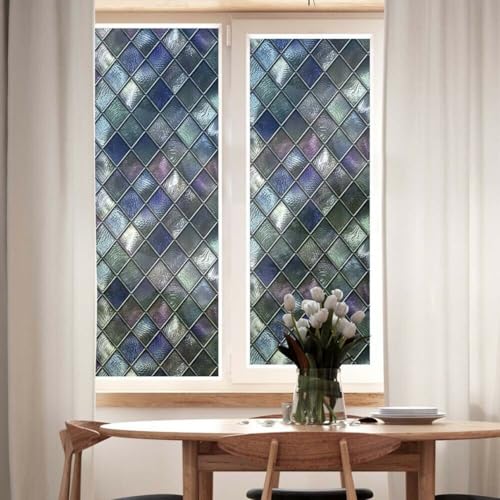 Fensterfolie ohne Mosaik, blickdicht, PVC-Glasaufkleber für Privatsphäre (58 x 90 cm) von DAZZLEEX