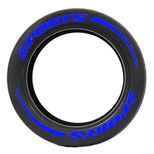 Für 4 DIY mit Buchstaben, geeignet für Autos und Motorräder, aus PVC, resistent gegen Verformung und Verschleiß, passend für die meisten Reifentypen (blau) von DAZZLEEX