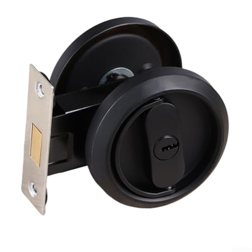 Funktionaler Türschlosszug für Ringschloss, leichtgängiger Mechanismus und komfortables Griffdesign (schwarz) von DAZZLEEX
