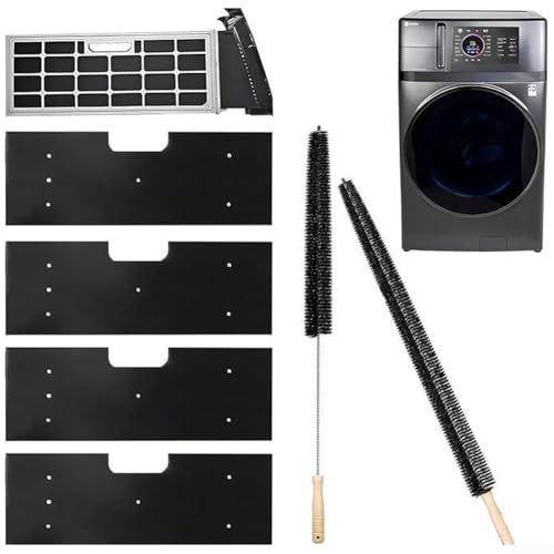 Fusselfilter-Set WH01X35719 mit zwei Entlüftungsbürsten, passend für verschiedene Waschtrockner-Modelle (4 x Filter + 2 x Bürste) von DAZZLEEX
