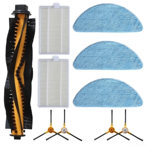Hochleistungs-Ersatz-Set für bObsweep PetHair für SLAM Hauptbürste, Seitenbürsten, Filter und Wischmopp-Zubehör (A) von DAZZLEEX
