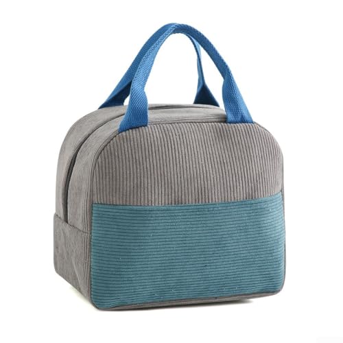 Isolierte Lunchtasche mit wasserdichtem Stoff und verdicktem Design, um Mahlzeiten frisch und trocken zu halten, mit geräumigem Innenraum und bequemen Griffen zum Tragen (Graublau) von DAZZLEEX