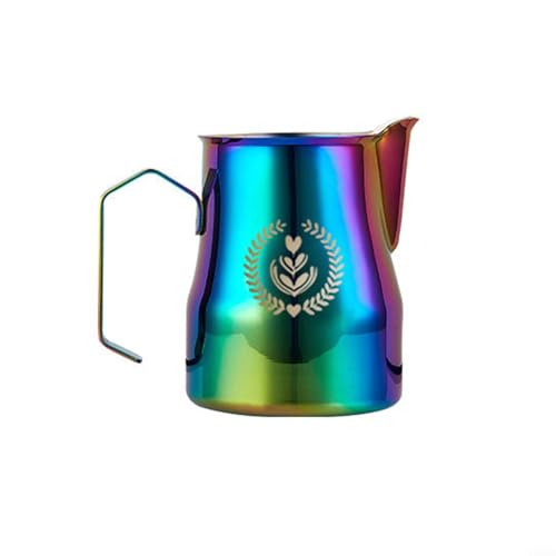 Kaffee-/Milchaufschäumkrug mit ergonomischem Griff und Anti-Funktionen, 350/450 ml (450 ml Farbe) von DAZZLEEX