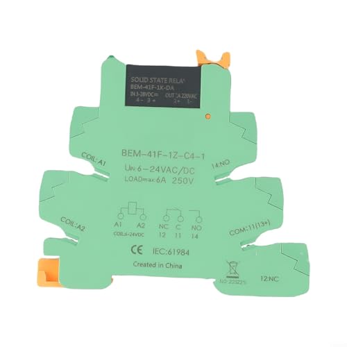 Kompaktes Halbleiterrelais, 1 NO, 250 V AC, 6 A Steuerung, 5 6 V Gleichstrom, grüne LED-Anzeige (grün) von DAZZLEEX