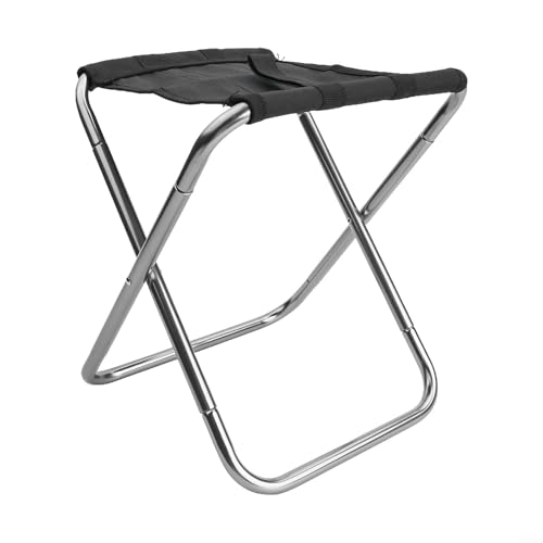 Leichter Klappstuhl zum Angeln mit kompaktem faltbarem Design, aus Oxford-Stoff und Aluminiumlegierung, geeignet für Camping und Outdoor (Grau) von DAZZLEEX