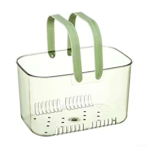 Leichter transparenter Duschkorb mit Ablauflöchern für Badezimmer Aufbewahrung von Badutensilien und Toilettenartikeln (grün) von DAZZLEEX