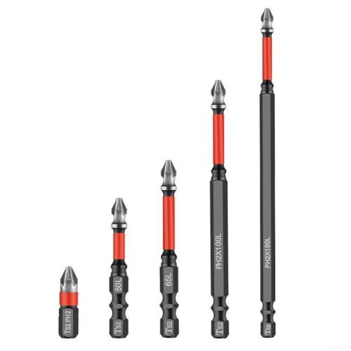 Magnetische PH2-Schraubendreher-Bits mit Sechskantschaft für mehrere Schraubendreherarten, einschließlich Schraubendreher und elektrische Bohrer, entworfen für festen Schraubenhalt und Leistung (5 Magnetische PH2-Schraubendreher-Bits mit Sechskantschaft für mehrere Schraubendreherarten, einschließlich Schraubendreher und elektrische Bohrer, entworfen für festen Schraubenhalt und Leistung (5 von DAZZLEEX