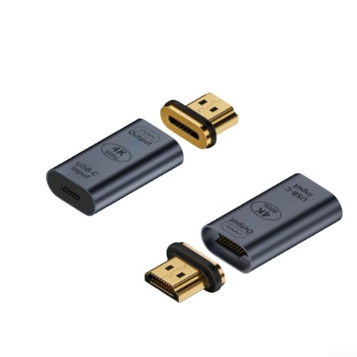 Magnetischer Typ C auf HDTV-Adapter, unterstützt 4K-Auflösung bei 60 Hz für stabile und schnelle Verbindung mit Aluminiumlegierung (grau) von DAZZLEEX