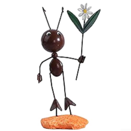 Mini-Ameisen-Dekofigur für Garten, Wand und Terrasse, wetterfeste Eisenkonstruktion und einzigartige, handbemalte Oberfläche (I) von DAZZLEEX