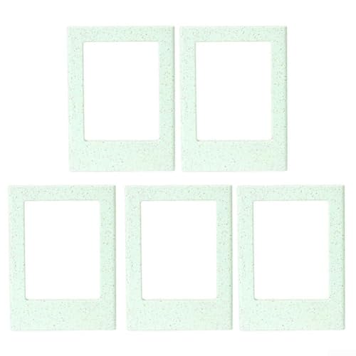 Mini-Bilderrahmen-Set, magnetisch, 5-teilig, mit Strohhalm-Details zum Präsentieren kleiner Fotos auf Kühlschränken und Metalloberflächen (grün) von DAZZLEEX