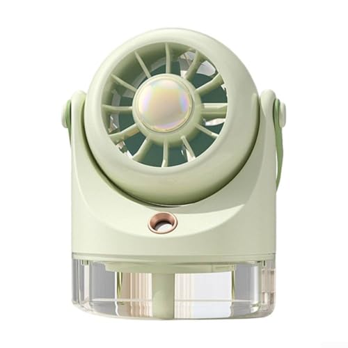 Mini-Ventilator mit Luftfeuchtigkeitsspray, 100 ml, tragbarer Ventilator mit Akku, perfekt für Reisen und Outdoor-Aktivitäten (grün) von DAZZLEEX