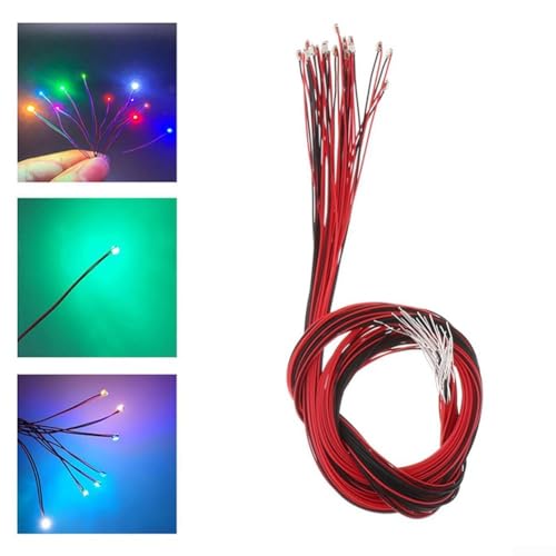 Packung mit 20 Miniatur-LEDs mit Kabeln zur Verbesserung von benutzerdefinierten Modellen einschließlich Innendisplays (blaues Licht) von DAZZLEEX