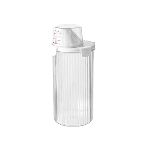Platzsparende Waschmittel-Aufbewahrungsbox, großes Fassungsvermögen, Kunststoffbehälter für organisierte Waschküche und einfachen Zugang zu Waschmittel (rund [1350 ml]) von DAZZLEEX