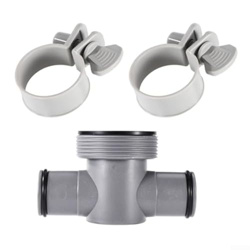 Pool T Verbinder Kit mit 3 Stück für Coleman und für Intex P61408 Filter, Schlauchverbinder Set mit Klemmen und O-Ringen für Ersatz und sicheren Anschluss Pool T Verbinder Kit mit 3 Stück für Coleman und für Intex P61408 Filter, Schlauchverbinder Set mit Klemmen und O-Ringen für Ersatz und sicheren Anschluss von DAZZLEEX