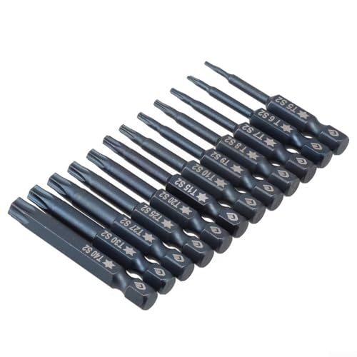 Premium Magnetisches Torx-Schraubendreher-Bit-Set, blau, 50 mm Länge, zuverlässig und langlebig (T7) von DAZZLEEX