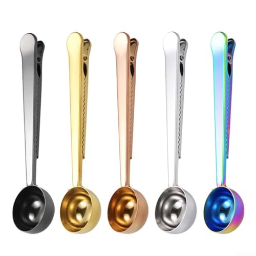 Rostbeständiger Kaffeelöffel mit Beutelclip, leicht zu reinigender Edelstahl Rostbeständiger Kaffeelöffel mit Beutelclip, leicht zu reinigender Edelstahl von DAZZLEEX