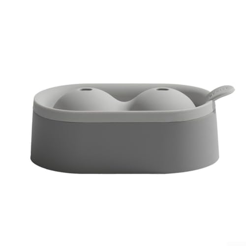Runde Eiskugelformer Silikon Eiswürfelform mit Trichter zum schnellen Befüllen Stabile und flexible Konstruktion für einfache Eisentfernung (Grau) von DAZZLEEX