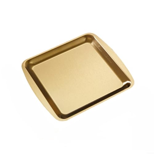 Schickes Edelstahl-Tablett, perfekt zum Servieren von Brot, Gebäck und Obst (Gold23 x 17) von DAZZLEEX