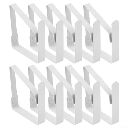 Set mit 10 Edelstahl-Tischdeckenklammern für den Außenbereich mit verstellbarer Passform, um Tischdecken bei Veranstaltungen im Freien und Partys fest zu halten (weiß) von DAZZLEEX