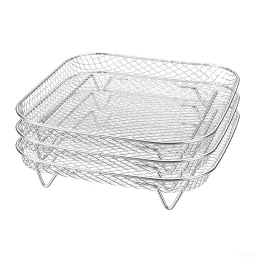 Set mit 3 stapelbaren Gestellen für Luftfritteusen aus Edelstahl von DAZZLEEX