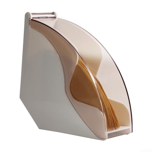 Stilvoller Kaffeefilter-Papierhalter mit leicht zugänglicher Acryl-Abdeckung für geschäftige Küchen (weiß) von DAZZLEEX