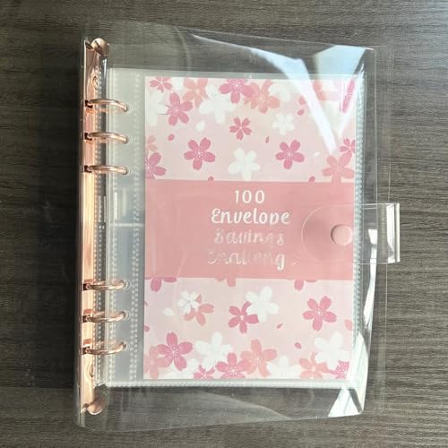 Tragbarer Budget-Ordner für 100 Tage Ersparnis Challenge Perfect Finance Organizer (Rosa) von DAZZLEEX