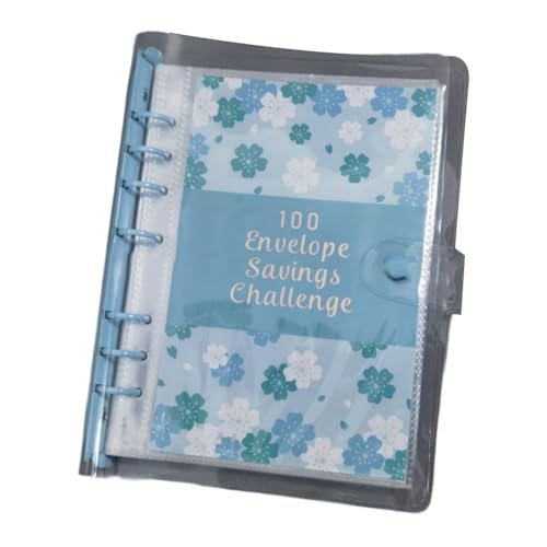 Tragbarer Budget-Ordner für 100 Tage Ersparnis Challenge Perfect Finance Organizer (blau) von DAZZLEEX