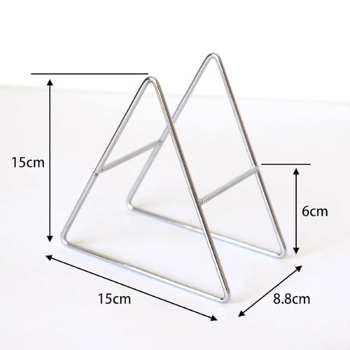 Untersetzer-Halter mit dreieckiger Struktur für mehrere quadratische und runde Getränkeuntersetzer, aus Eisen (Silber L) von DAZZLEEX
