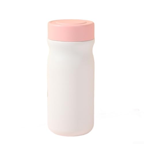 Vakuumisolierter Reisebecher mit auslaufsicherem Silikonring, mehrschichtiger Isolierung, rutschfester Boden und Edelstahlkörper (weiß), 325 ml von DAZZLEEX