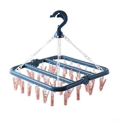 Vereinfachen Sie den Wäschetag mit einer Lösung zum Aufhängen von Socken mit 32 Clips (blau + pink) von DAZZLEEX
