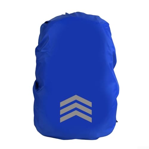 Wasserdichter Rucksack-Regenschutz mit reflektierendem Band für mehr Sicherheit für Nachtradfahrer, sichere Passform mit elastischen Bändern, leicht und kompakt für einfachen Transport (XL Blau) von DAZZLEEX