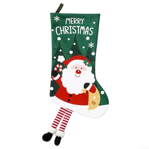Weihnachtsstrumpf zum Aufhängen am Kamin, großer Stoffstrumpf geeignet für Urlaubsleckereien (Alter Mann) von DAZZLEEX