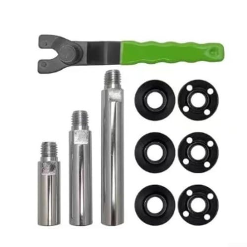 Winkelschleifer-Verlängerungs-Set, 10-teilig, mit Stahlstangen und verstellbarem Schraubenschlüssel für sicheren 5/8 11 Gewindemutter-Ersatz Winkelschleifer-Verlängerungs-Set, 10-teilig, mit Stahlstangen und verstellbarem Schraubenschlüssel für sicheren 5/8 11 Gewindemutter-Ersatz von DAZZLEEX