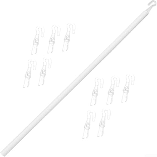 Zugstange für Jalousien mit 117 cm verstellbarer Länge, sicheres mehrstufiges Verriegelungssystem, PP-Material und 10 Haken für Fensterrollos und Markisen von DAZZLEEX