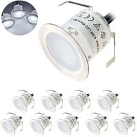 10er-Pack LED-Einbaustrahler für den Außenbereich, IP67 wasserdicht, warmweißes Licht 3000K, 32 mm, 0,6 W, DC12V Stehlampe für Wege, Terrassen, von DAZZLER