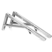 Klappbarer dreieckiger Regalträger aus Edelstahl – 2 Stück, 40 cm (16 Zoll), robuster Edelstahl von DAZZLER