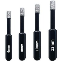 Trockenkeramischer Bohrer mit Sechskantschaft 6 mm + 8 mm + 12 mm + 10 mm, Diamantbohrermaterial geeignet für den Werkzeugbau von DAZZLER