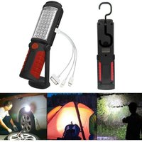 Wiederaufladbare USB-Notarbeitsleuchte für den Außenbereich mit Ständer (rot), für Camping, Picknicks und Abenteuer im Freien von DAZZLER