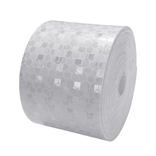 DAZZLUXE 10 Meter reflektierende Streifen für LKWs, selbstklebende reflektierende Bänder, weiß, 5 cm x 1000 cm von DAZZLUXE