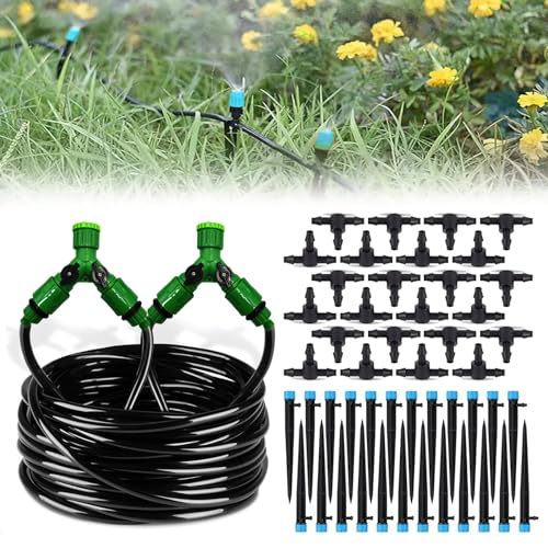 Bewässerungssystem Garten,Automatisches Bewässerungssystem,30m Garten Bewässerung Kit,BewäSserungssets Micro,DIY Gartenbewässerung für Pflanzen Garten Gewächshaus Blumen,für Landschaft von DAZZTIME