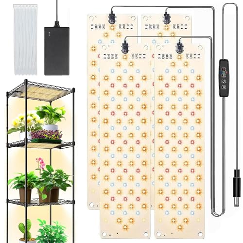 DAZZTIME Pflanzenlampe LED,4 Stück Pflanzenlampe LED Vollspektrum,Pflanzenlampe Vollspektrum,Mit 540 LEDs,3 Beleuchtungsmodi,3/9/12-Std-Auto-Timer,10 Arten Von Helligkeit,für Zimmerpflanzen von DAZZTIME