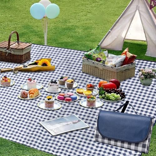 DAZZTIME Große Picknickdecke,Picknickdecke Wasserdicht Waschbar 200x200cm,Stranddecke Sandfrei,Große Stranddecke,Faltbare Wanderdecke,Outdoor Decke,für Strand,Picknick,Camping von DAZZTIME