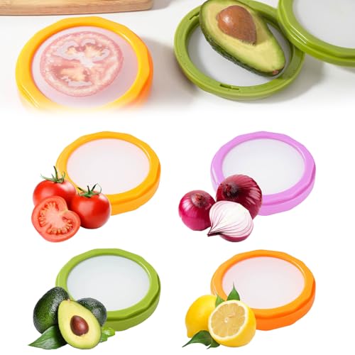 DAZZTIME Silicone Fruit Storage Containers,4 Stück Anti-Oxidations-Aufbewahrungsbox,Silikon Obst Aufbewahrungsbox,Fruit Storage Box,Obstaufbewahrungsbehälter,für Frisches Gemüse von DAZZTIME