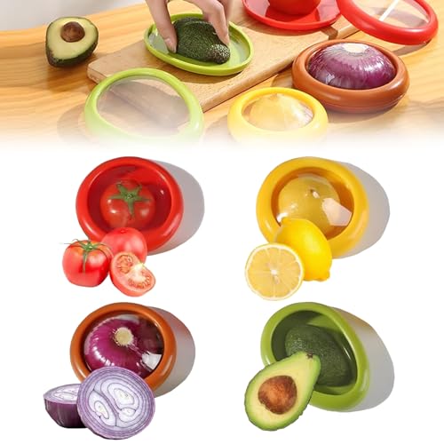 DAZZTIME Silicone Fruit Storage Containers,4 Stück Anti-Oxidations-Aufbewahrungsbox,Silikon Obst Aufbewahrungsbox,Silikon-Obst-Aufbewahrungsbehälter,Silicone Fruit Storage Box,für Kühlschrank von DAZZTIME