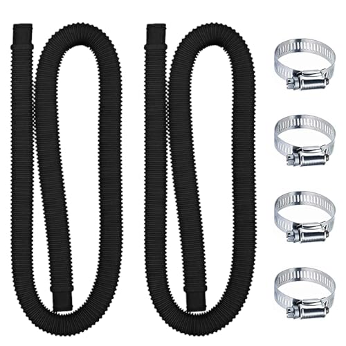 Poolschlauch 32mm,2 Stück Schwimmbadschlauch 32mm,Schwimmbad-Ersatzschlauch mit 4 Metallklemmen,Poolfilterschlauch,Poolpumpenschlauch für Oberirdische Pools von DAZZTIME
