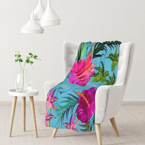 DAguys Überwurfdecke, Hello Hawaii, bedruckte Flanelldecke, weiche, leichte Mikrofaser-Decke für Couch, Sofa (102 x 76 cm) von DAguys